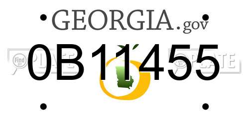 0B11455 Georgia License Plate