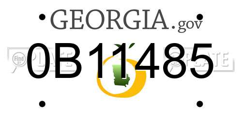 0B11485 Georgia License Plate