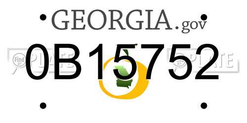 0B15752 Georgia License Plate