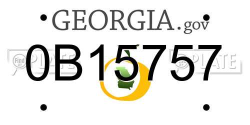 0B15757 Georgia License Plate