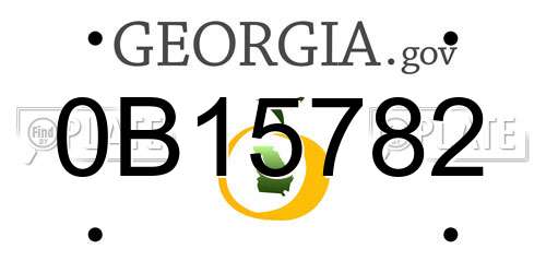 0B15782 Georgia License Plate