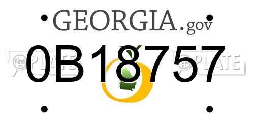 0B18757 Georgia License Plate