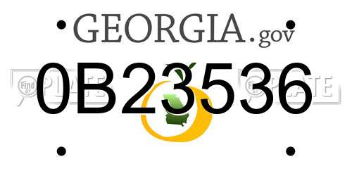 0B23536 Georgia License Plate