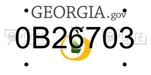 0B26703 Georgia License Plate