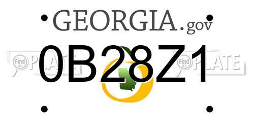 0B28Z1 Georgia License Plate