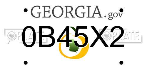0B45X2 Georgia License Plate