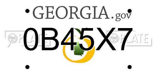 0B45X7 Georgia License Plate