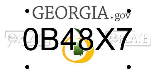 0B48X7 Georgia License Plate