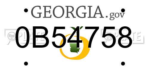 0B54758 Georgia License Plate