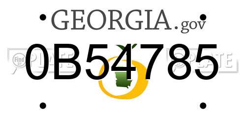 0B54785 Georgia License Plate