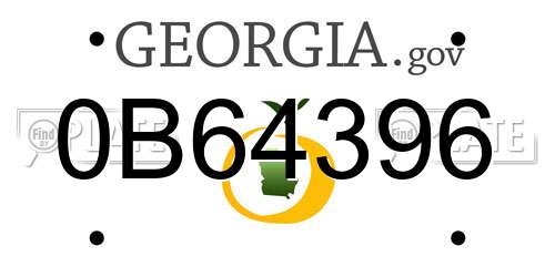 0B64396 Georgia License Plate