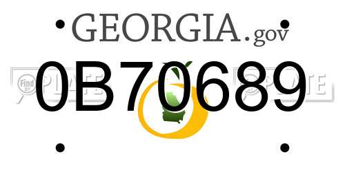 0B70689 Georgia License Plate