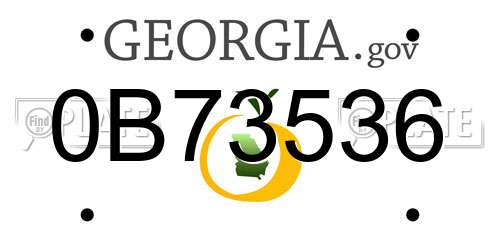 0B73536 Georgia License Plate