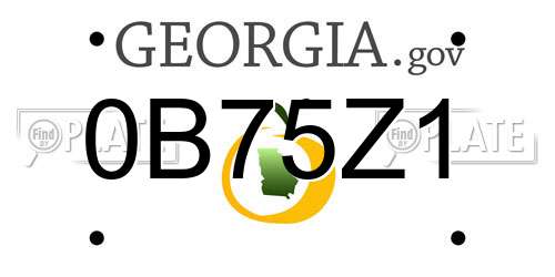 0B75Z1 Georgia License Plate