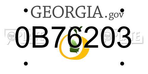 0B76203 Georgia License Plate