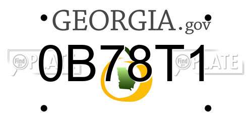 0B78T1 Georgia License Plate