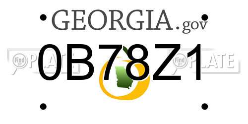 0B78Z1 Georgia License Plate