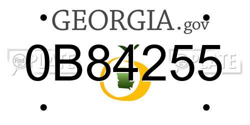 0B84255 Georgia License Plate