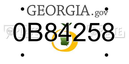 0B84258 Georgia License Plate