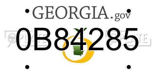 0B84285 Georgia License Plate