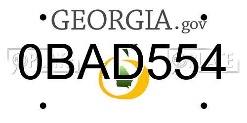 0BAD554 Georgia License Plate