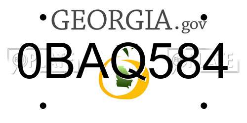 0BAQ584 Georgia License Plate