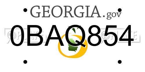 0BAQ854 Georgia License Plate