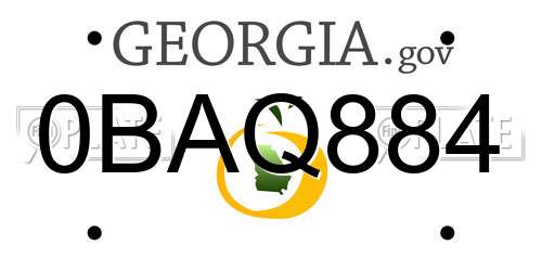 0BAQ884 Georgia License Plate