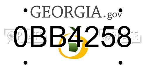 0BB4258 Georgia License Plate