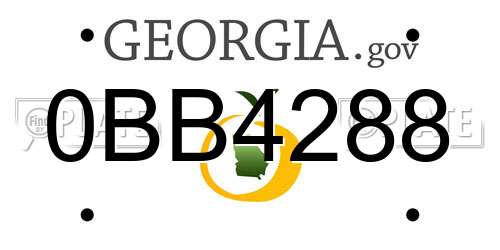 0BB4288 Georgia License Plate