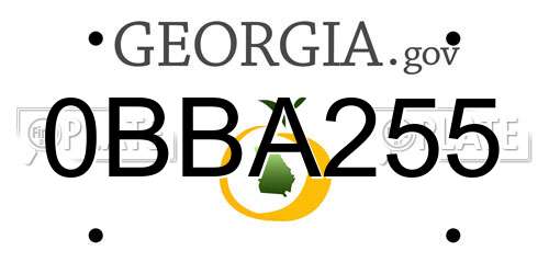0BBA255 Georgia License Plate