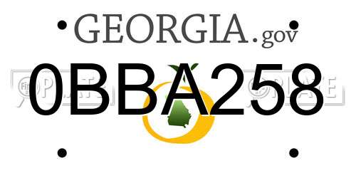 0BBA258 Georgia License Plate