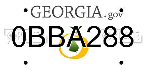 0BBA288 Georgia License Plate
