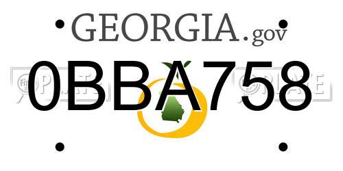 0BBA758 Georgia License Plate