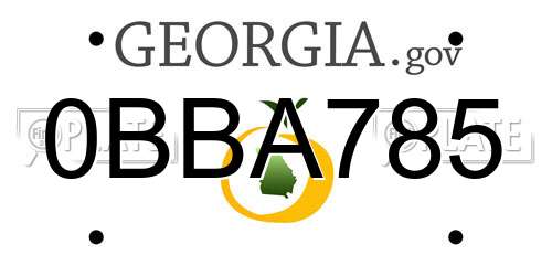 0BBA785 Georgia License Plate