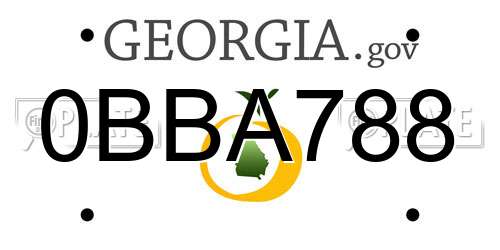 0BBA788 Georgia License Plate