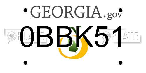 0BBK51 Georgia License Plate