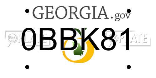 0BBK81 Georgia License Plate