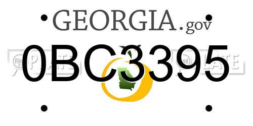 0BC3395 Georgia License Plate