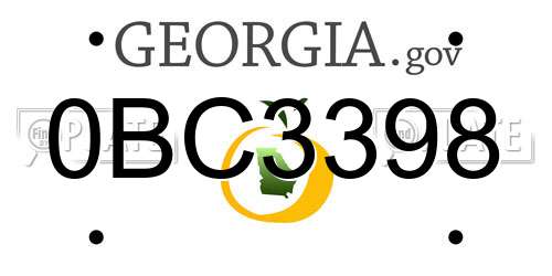 0BC3398 Georgia License Plate