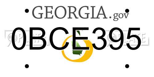 0BCE395 Georgia License Plate