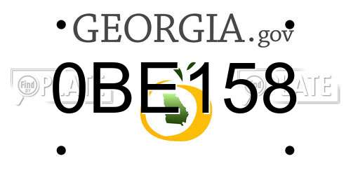 0BE158 Georgia License Plate