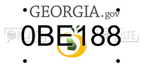 0BE188 Georgia License Plate