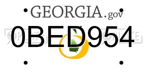 0BED954 Georgia License Plate