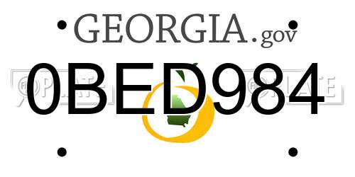 0BED984 Georgia License Plate
