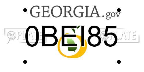 0BEI85 Georgia License Plate