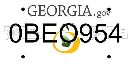0BEO954 Georgia License Plate