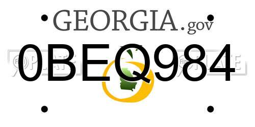 0BEQ984 Georgia License Plate