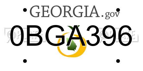 0BGA396 Georgia License Plate