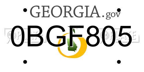 0BGF805 Georgia License Plate